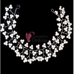 Accesoriu modern pentru decor par WED08H Argintiu cu perle de 27cm